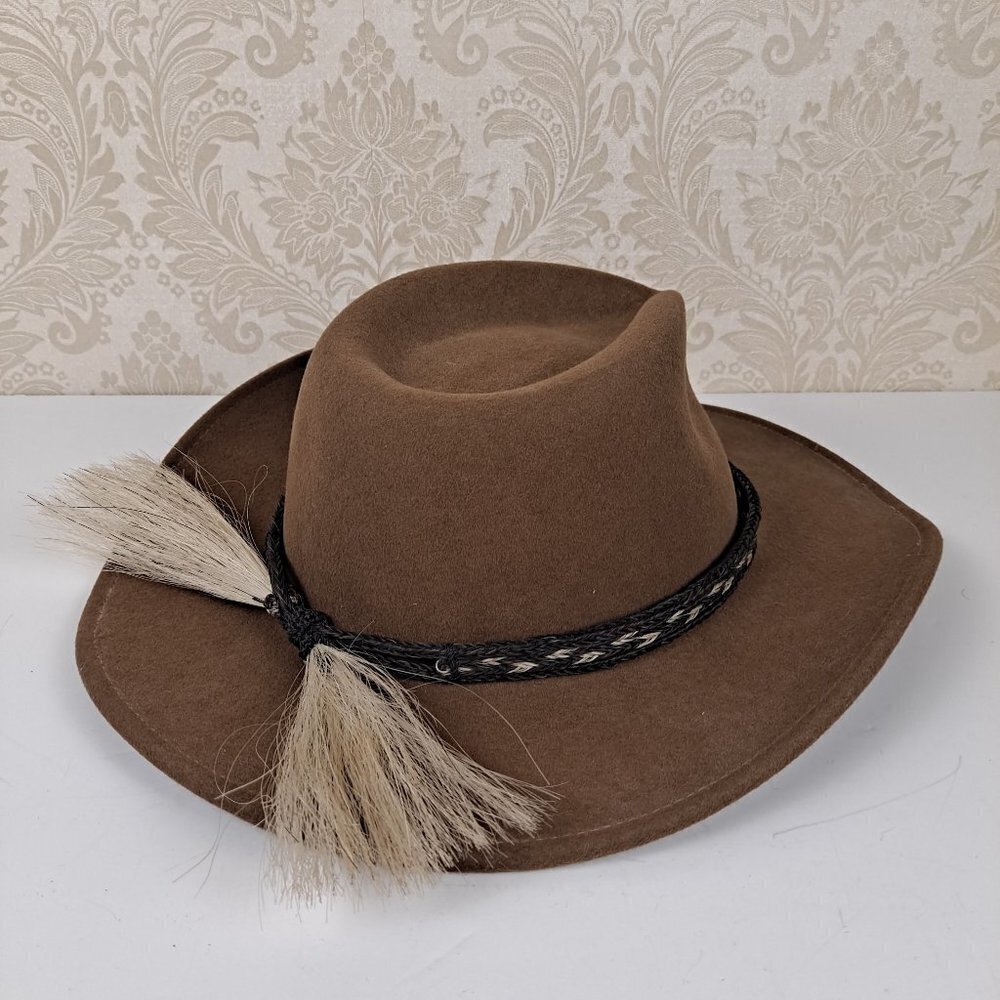 Bailey Switchback Size Medium Brown 100% Wool Fel… - image 5